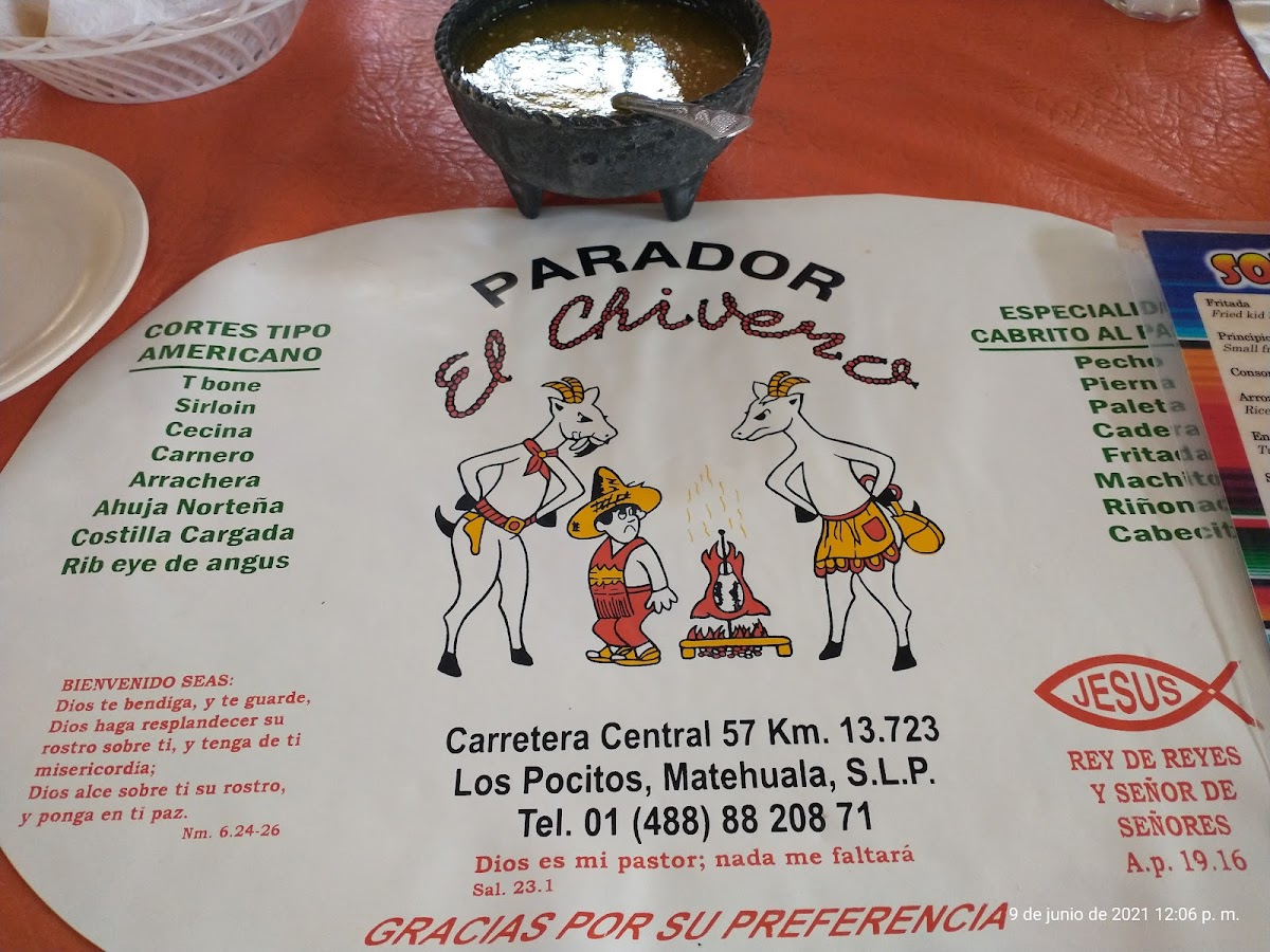Parador El Chivero Menu - Image 1