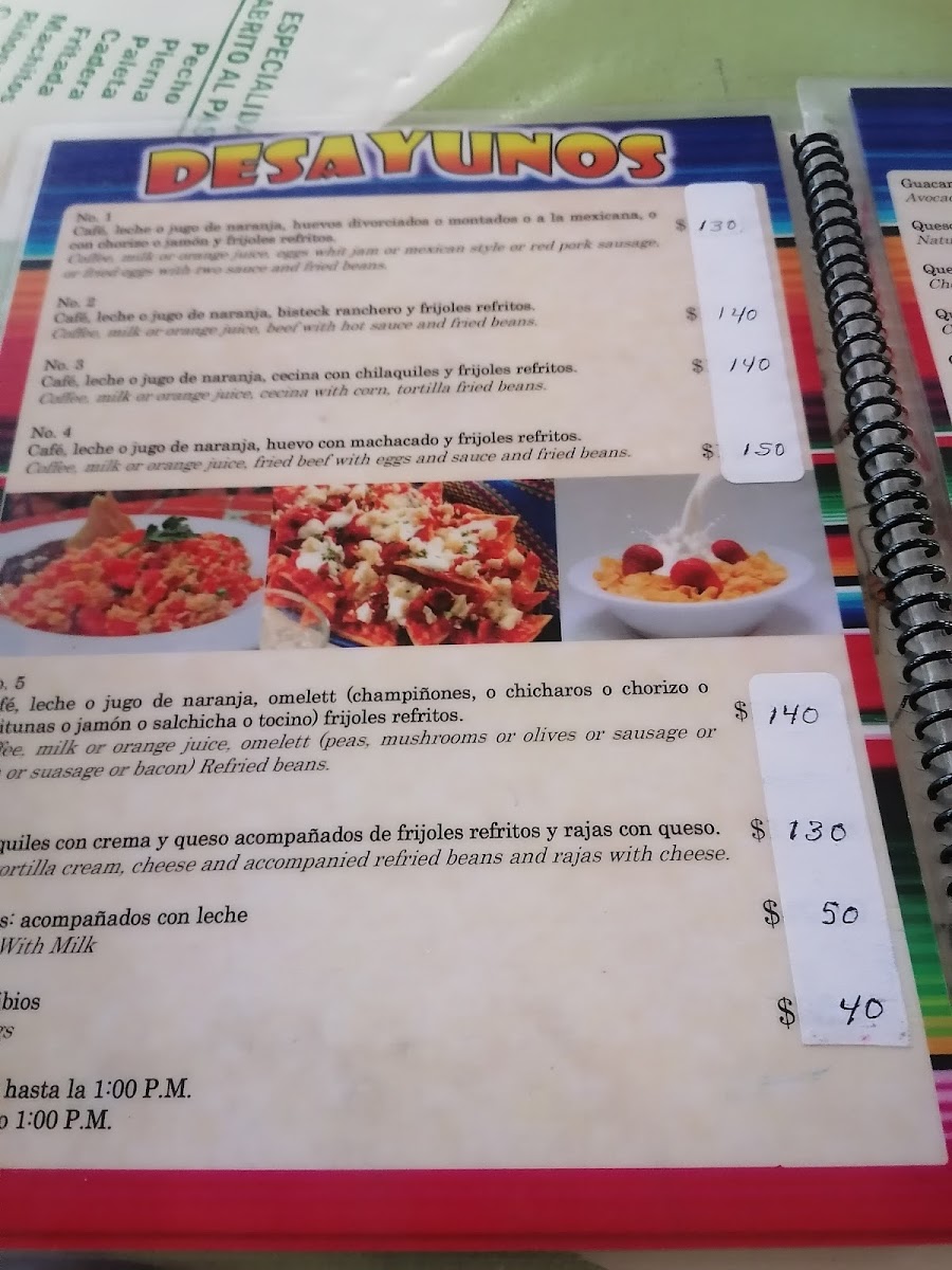 Parador El Chivero Menu - Image 4